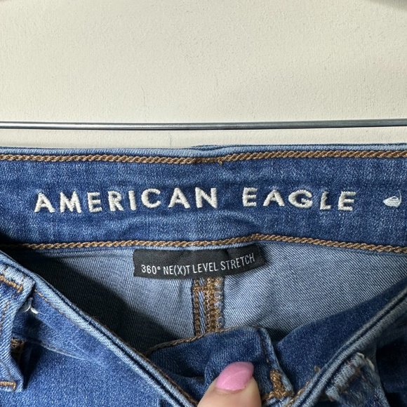 American Eagle Blue Hi-Rise Jegging Jeans Women's 2 Regular - Picture 2 of 5